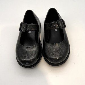 Mini Melissa Black Lola 2 Mary Janes Stacked Toddler Baby Size 6 New No Box